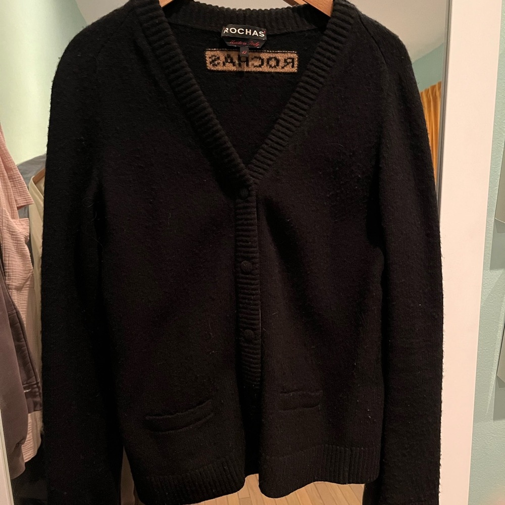 Rochas Black Cardigan Sweater